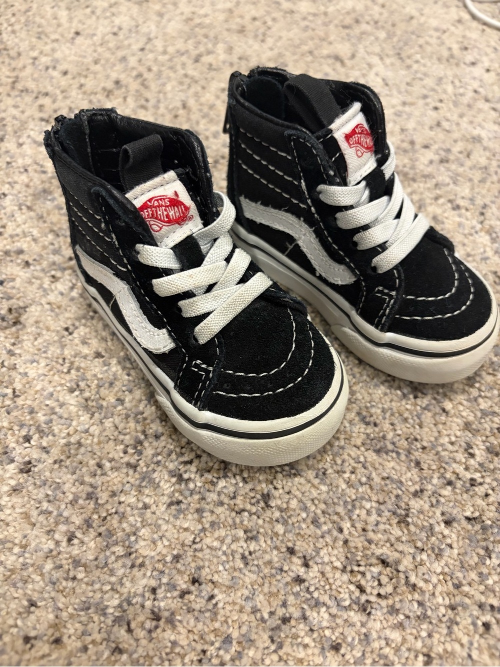 Vans Black and White Toddler High-Top Sneakers